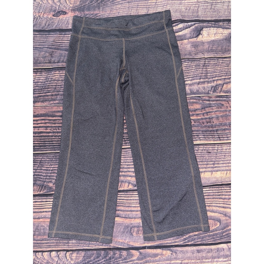 Athleta Heather Gray Cropped Leggings with Stitch Detail size Small